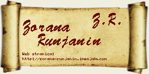 Zorana Runjanin vizit kartica